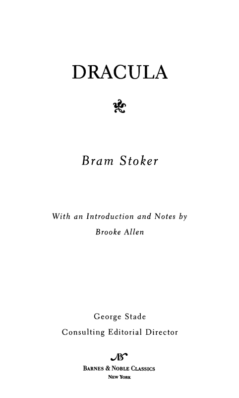 Dracula (Barnes &amp;amp; Noble Classics Series) cover